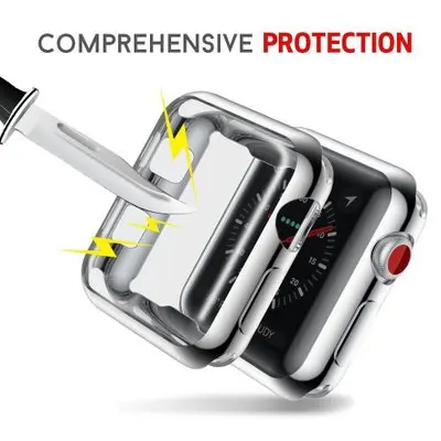

Ultra-thin Soft Slim Case Cover for Apple Watch TPU 38MM 42MM Case Series 1/2/3 All-around Protect Cover Watch Accessories