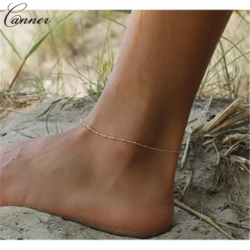 Simple Gold Anklet Chain Anklets for Women Ankle Bracelets barefoot sandals Summer Beach Foot Jewelry enkelbandje Q4