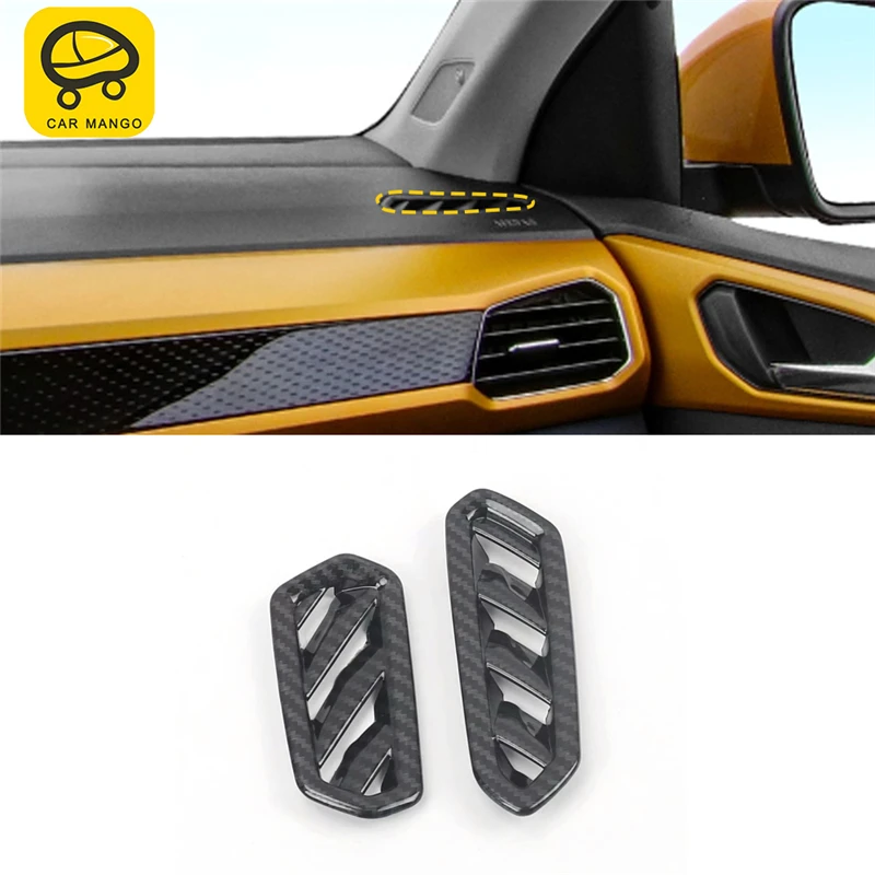 

CAR MANGO Car Styling Small A/C Air Vent Outlet Panel Cover Trim Frame Sticker Interior Accessories for Volkswagen T-CROSS 2019