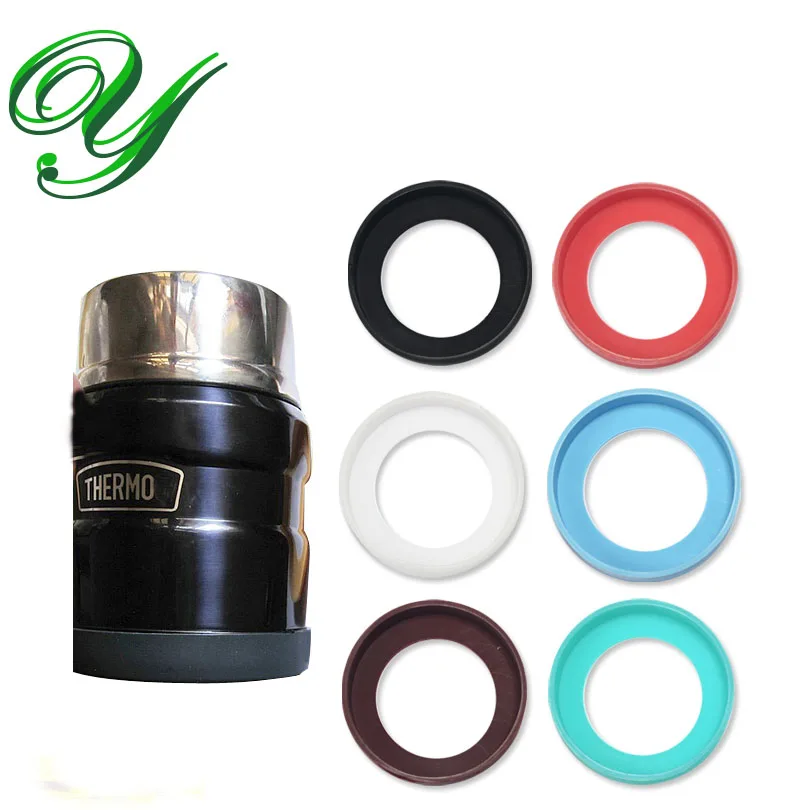 

3pc Silicone insulation coaster for vacuum flask thermoses food jar nonslip pad scratch-resistant bottle holder sleeves 78-105mm