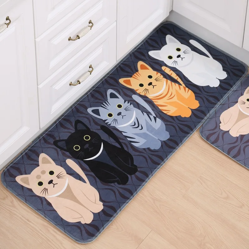 Welcome Floor Mats Animal Cat Printed Bathroom Kitchen Carpets Doormats Cat Floor Mat for Living Room Anti-Slip Tapete Welcome Floor Mats Animal Cat Printed Bathroom Kitchen Carpets Doormats Cat Floor Mat for Living Room Anti-Slip Tapete