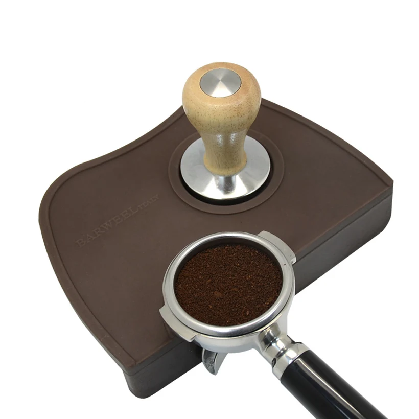 soporte para almohadilla antideslizante para polvo de café alfombrilla para apisonar café pequeña Alfombrilla para apisonar café de silicona espesa antideslizante utensilios para café de cocina 