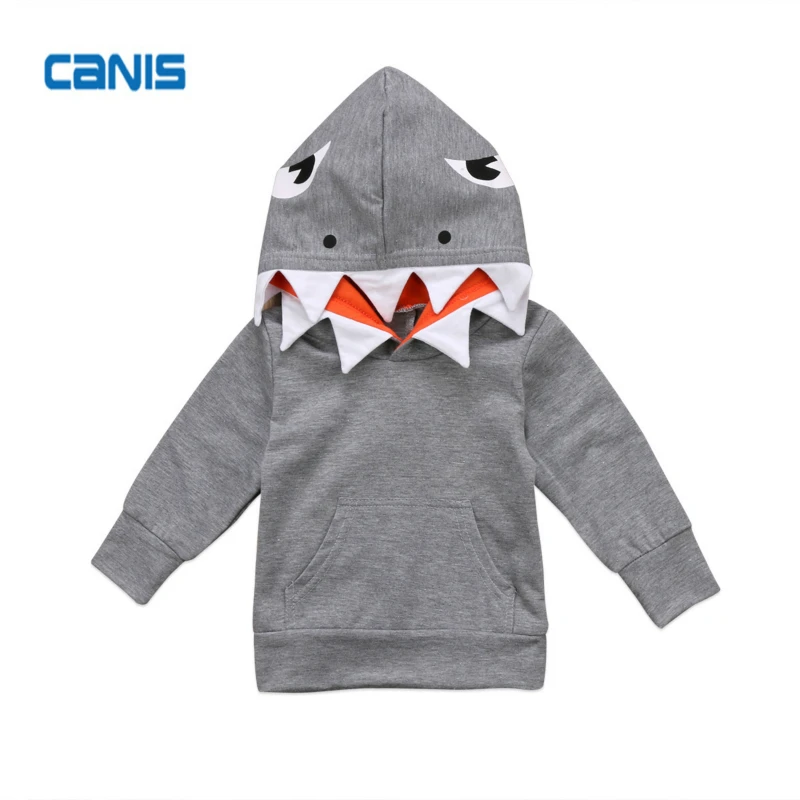 

Child Top Cotton Cool Fashion Toddler Kids Boys Shark Hooded Tops Hoodie Jacket Coat Outerwear New Hot Autumn & Winter Clothes