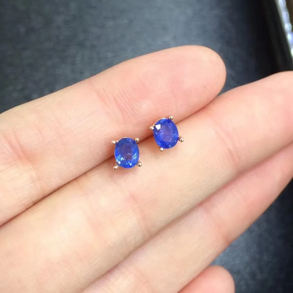 

Qi Xuan_Fashion Jewelry_Blue Stone Elegant Oval Woman Earrings_S925 Solid Silver Blue Stone Earrings_Factory Directly Sales