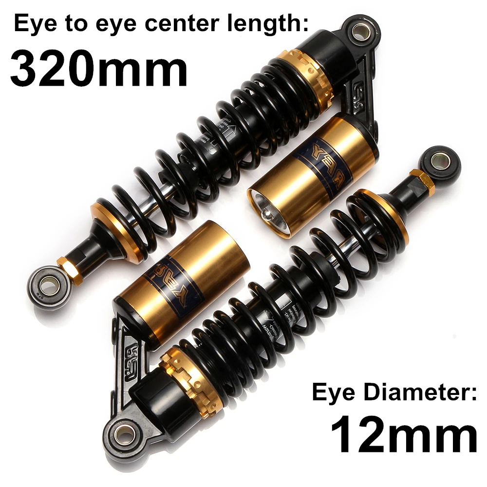 

Universal 320mm 12.5" Motorcycle Air Shock Absorber Rear Suspension For Yamaha Motor Scooter ATV Quad Silver&Black D15