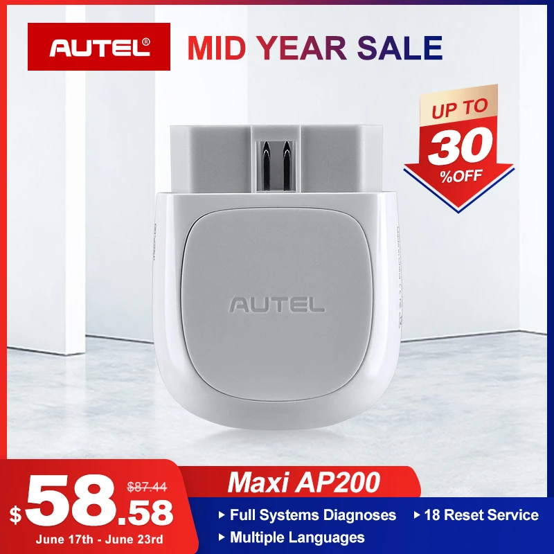 Autel AP200 Bluetooth OBD2 Scanner Code Reader with Full Systems Diagnoses AutoVIN TPMS IMMO Service for Family DIYers PK MX808