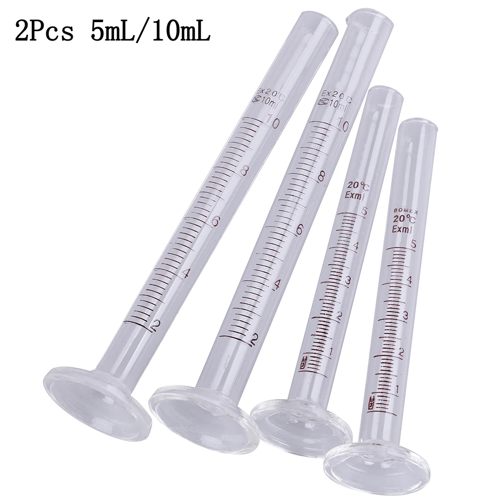 

2pcs 5ml/10ml Profession Graduated Laboratory Glass Measuring Cylinder Chemistry Lab Spout Measure Chemistry Measure Tool