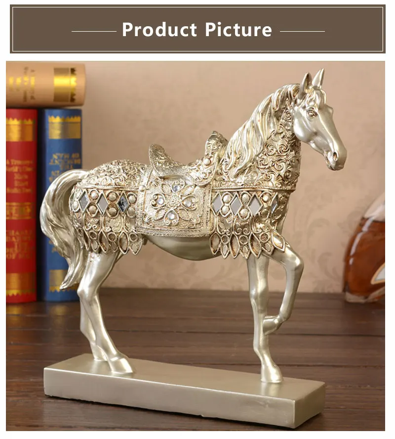 Soloer Geometric Faceted White Horse Ornament Animal Ornament,Horse Statue Resin Crafts Retro Home Decoration Animal Sculpture Creative Desktop Decoratio