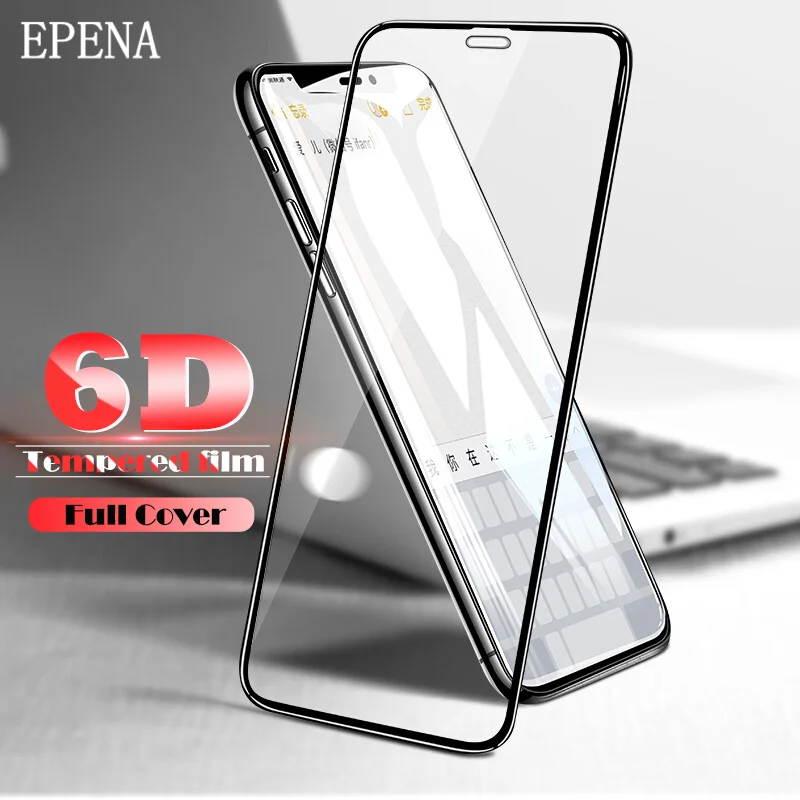 

6D Full Cover Tempered Glass Film case For iPhone X Xs Max XR Screen Protector For iPhone 7 8 6S 6 Plus 5 5S SE Protective Film