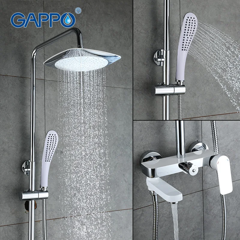 Frap High Quality Chrome Bath Shower Faucets Set Bathtub Mixer Faucet With Hand Sprayer Wall Mounted Bathroom Exposed Tap F2416