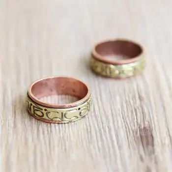 

R090 Tibetan Spin Luck Mantras Amulet Ring for Man OM MANI PAD ME HUM