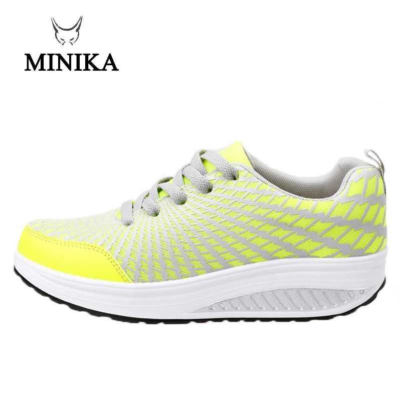 

Oulan Green Toning Women Summer Shoes Low Top Chaussure Femme Talon Breathable Heigh Increasing Fitness Shoes Cheap Lace-up Shoe