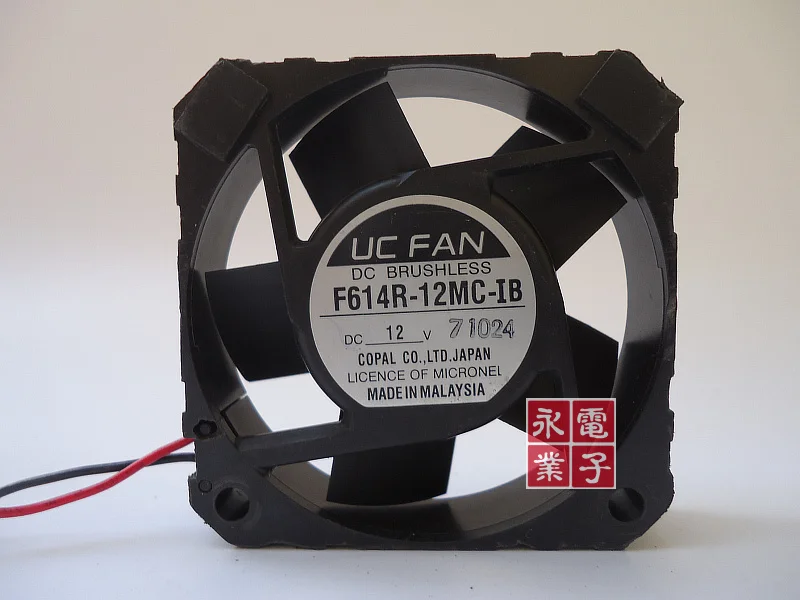 COPAL F614R 12MC DC 12V 60x60x15mm 2 проводной серверный квадратный