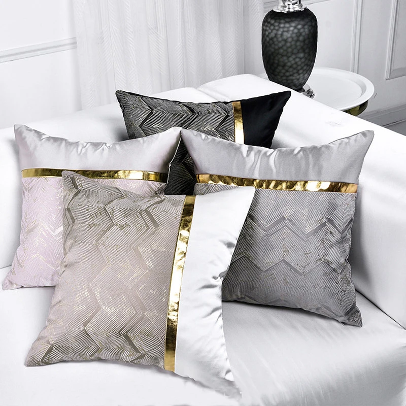 

ROMANZO Modern Luxury Gold Color Sofa Cushion Cover Sample Room Hotel Decoration Pillow Cover