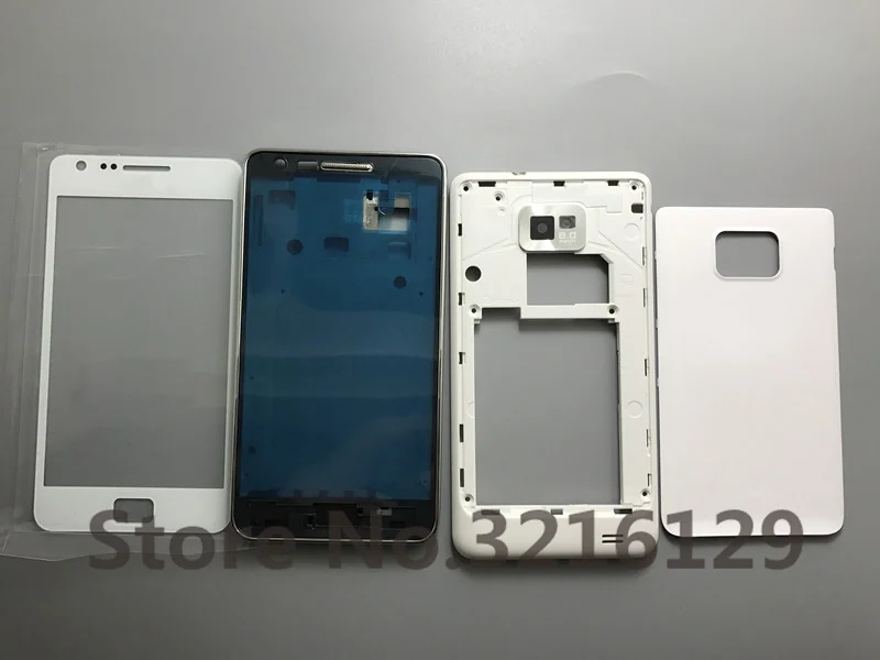 Полная Крышка корпуса для samsung Galaxy S2 I9100 средняя рамка + задняя пластина крышка