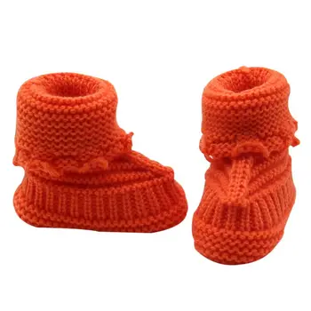 

Newest Baby Snow Shoes Infant Crochet Knit Fleece Boots Bowknot Toddler Girl Boy Wool Crib Shoes Winter Warm Booties 0-6M