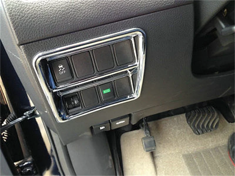For-Nissan-Qashqai-2014-2015-Front-Head-Light-Switch-Button-Chrome-Cover-Trim