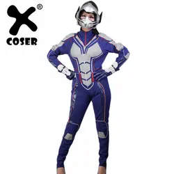XCOSER Movie Ant-Man 2 Косплей ОСА Косплей Полный комплект Jumpsui голубой из искусственной кожи & Terylene Хэллоуин Косплей Костюм для женщин