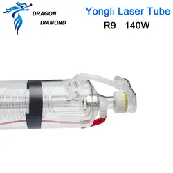 Дракон алмаз Yongli R9 Co2 лазерной трубки 140 Вт металлическая головка Длина 1850 мм Диаметр 80 мм для CO2 лазерной гравировки, резки