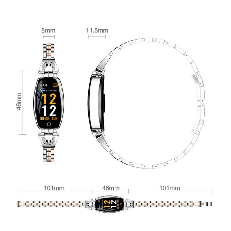 H8 смарт-браслет Для женщин устройство для отслеживания сердцебиения во время сна монитор умные часы с определением группы крови, измеряет