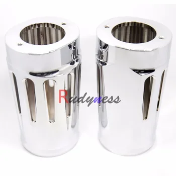 

New Shallow Cut Chrome Fork Slide Cover Cow Bells For Harley Touring Street Glide Road King 1984-2013
