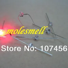 100 шт., новые 1,5 мм мини красный водный яркий светодиодный Светодиодный s резисторы Сделано в Тайване