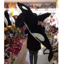 Fancytrader Giant Simulation Animals Killer Whale Plush Toy Big Stuffed Black Shark Doll Pillow Photography Props 130cm
