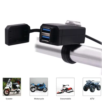 

Dual USB Motorcycle Charger Power Adapter Outlet Cigarette Lighter Socket Mobile Phone Charger Motorcycle accessories