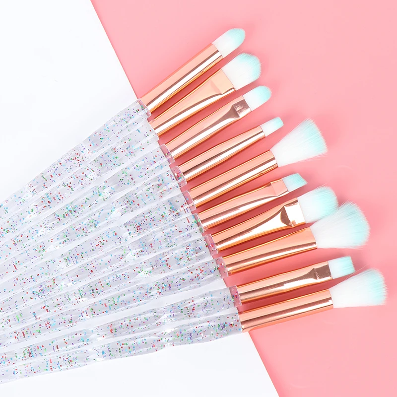 

10PCS/ Set Eye Make-up Brushes Diamond Eyeshadow Eyebrow Blending Brush Set