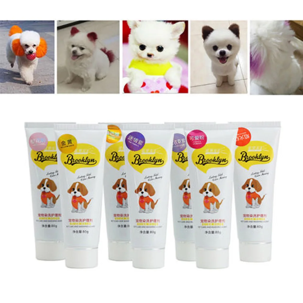 

80g Pet Dog Hair Color Dye Coloring Dyeing Harmless Natural Dyeing Agent Safe