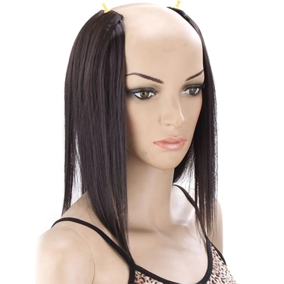 DIFEI Natural Straight Clip In Hair Extention 18inch Hair Pieces Long Fake False 3 Clips 2 Pieces Synthetic Hairstyles Women