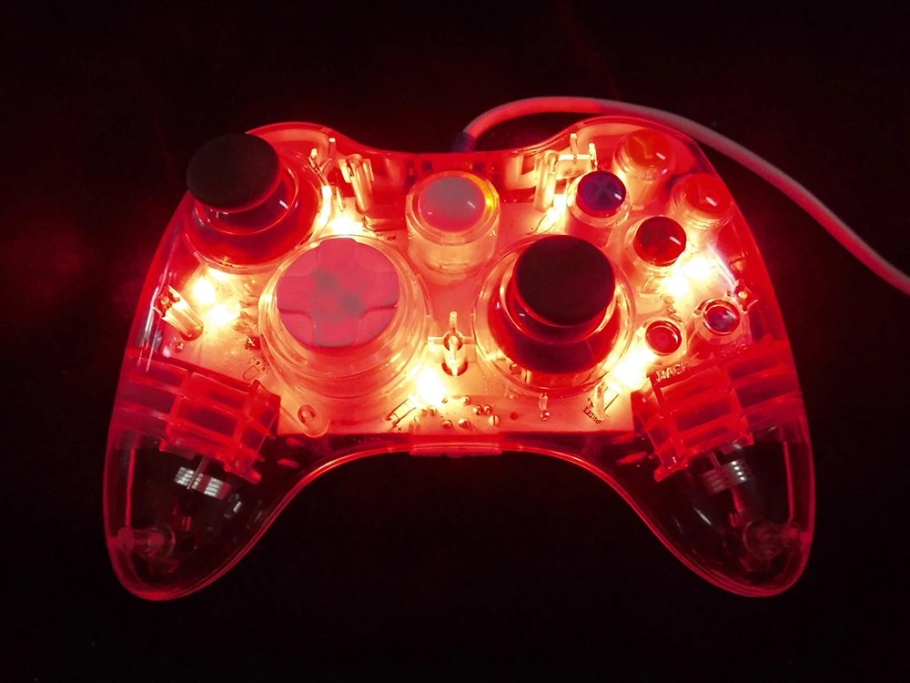 made in shenzhen LED light new design wired gamepad game controller for XBOX 360