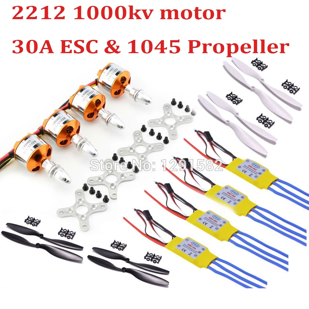 

4pcs 30A Brusheless ESC + 4pcs XXD 2212 1000KV Brushless Motor / 1045 propeller For F450 S500 Quadcopter