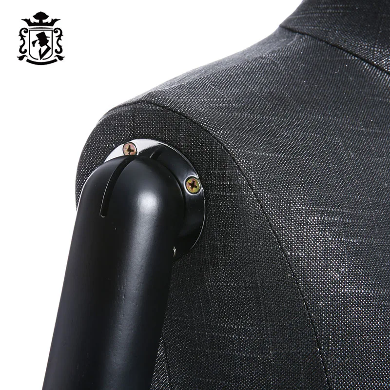 Черный цвет мужской манекен-платье формы туловище с Poseable деревянными дужками и прочным металлическим основанием