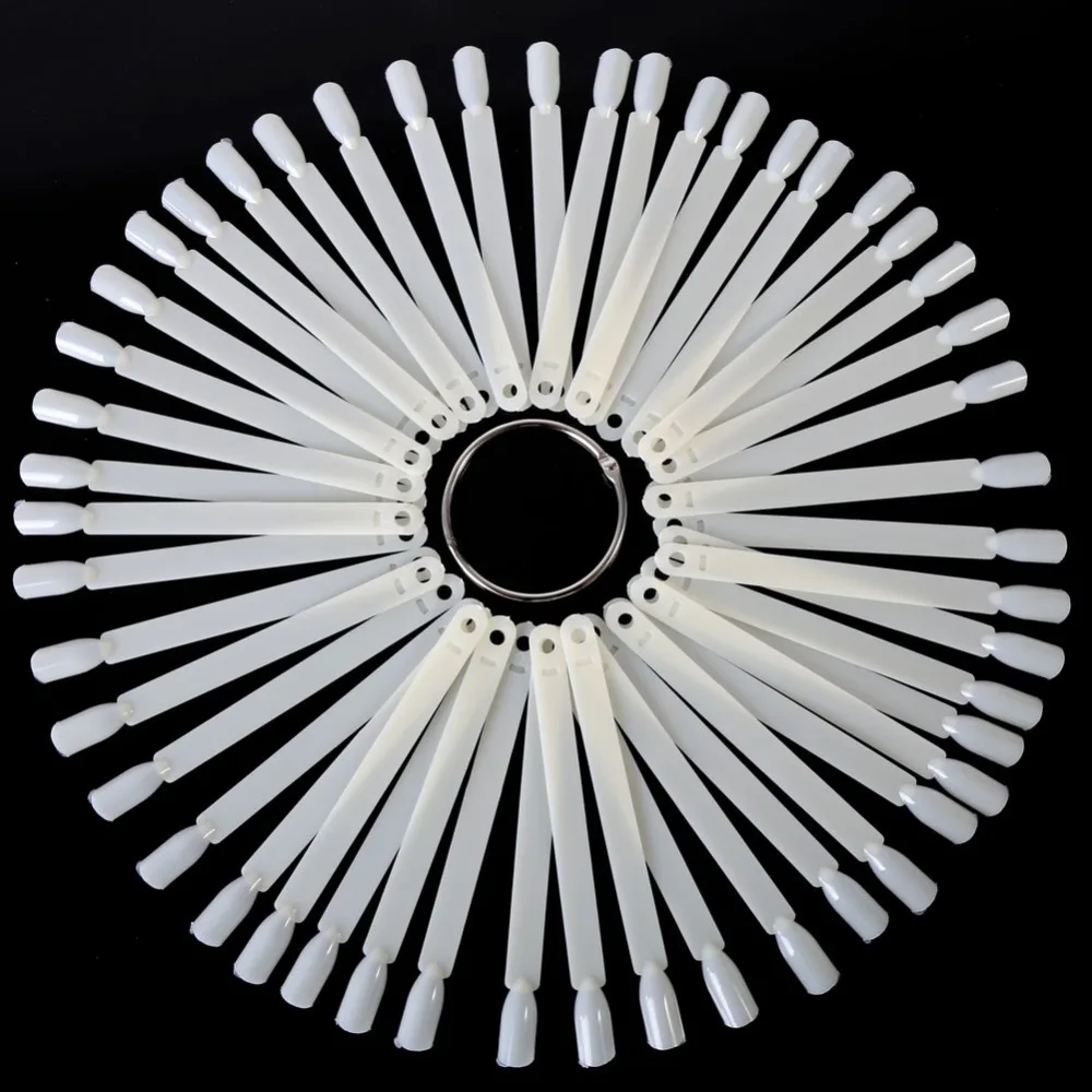 

50 Pieces Fan Wheel Polish Practice Tip Sticks Design Decor Set False Display Nail Art Hot