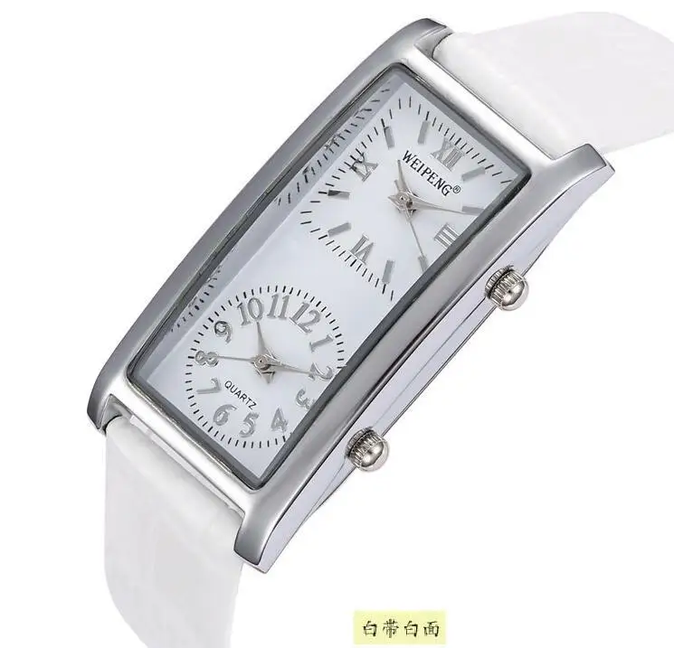 Новый 2 Dual Time Zone Кварцевые черные Искусственная кожа Для женщин наручные часы хороший подарок роскошные часы
