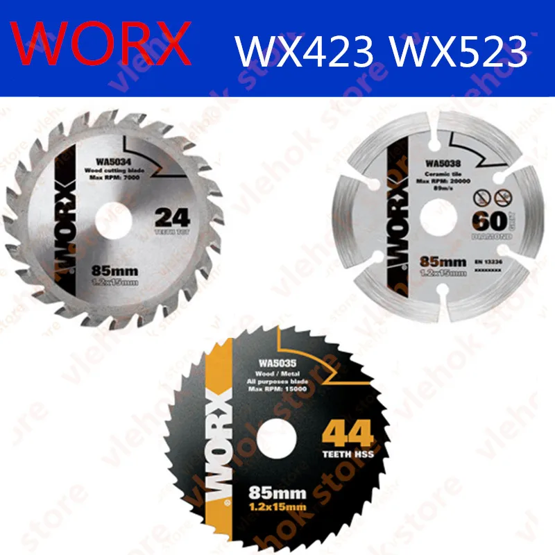 

Electric Circular TCT Diamond Saw Blades for WORX WX423 WX523 WA5034 WA5038 85MM 24T 44T Woodworking Power Tool Cutting blades