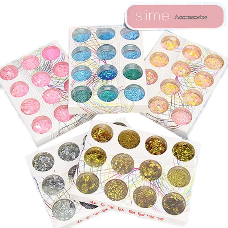 

Slime Girl Heart Sequins Flash Set Ultra Light Clay Epoxy Material Manual Diy Material Slime DIY Filling Material Tool
