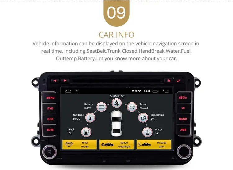 Discount LJDA 2 Din Android 9.0 Car Radio For Skoda Seat Volkswagen VW Passat b7 POLO GOLF 5 Car Multimedia Stereo Auto Audio GPS DVD IPS 11