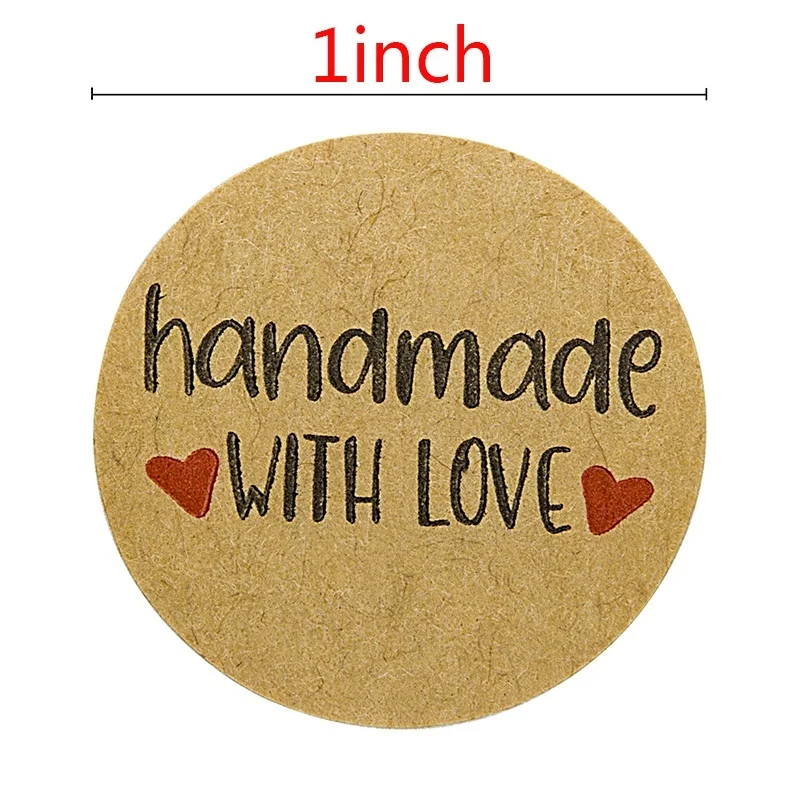 1000Pcs 1Inch Round handmade with love Stickers Label, happy planner Stickers for Scrapbooking letter stickers Home Decor