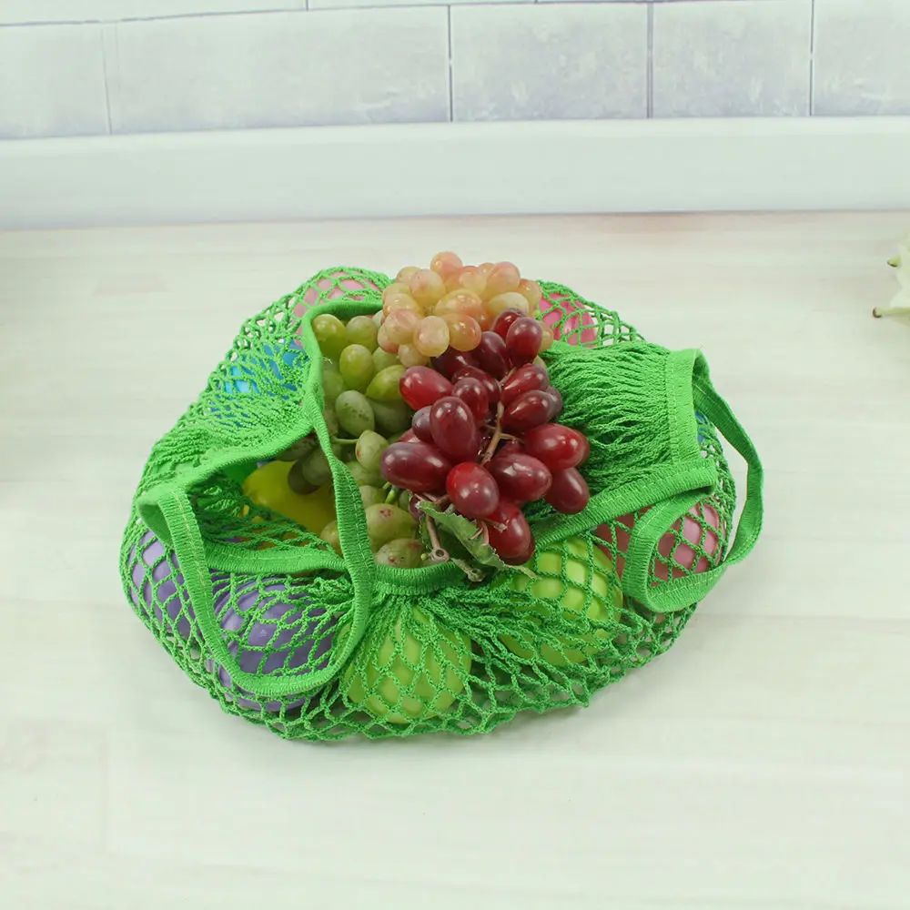 Многоразовые фрукты Shopping строка Бакалея Shopper хлопок сумка плетеная сетка сетчатый мешок Повседневное охраны окружающей среды - Цвет: Зеленый