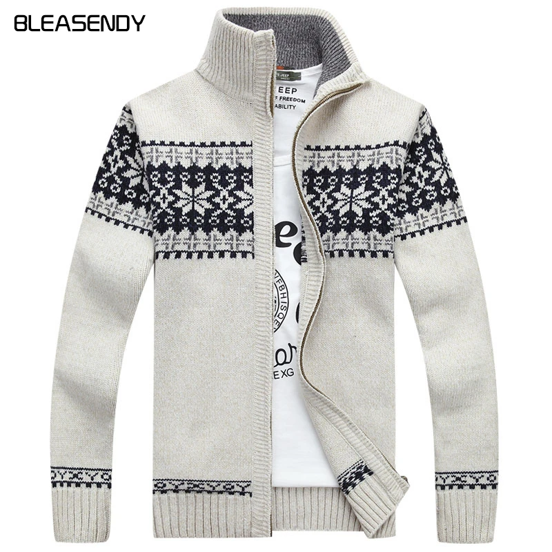 Mens Patterned Cardigans Reviews - Online Shopping Mens Patterned Christmas sweater Winter new pullover Snowflake pattern Men 's leisure cardigan Fashion collar Male Thickening Wool jacket - Mens Patterned Cardigans Reviews - Online Shopping Mens Patterned