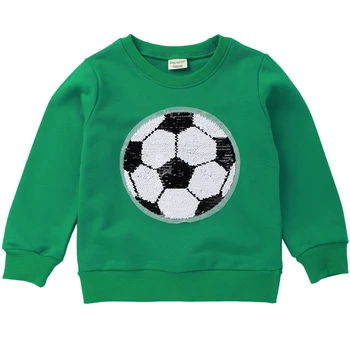 

Flippy Sequin Sweatshirts For Boys Girls Cute Fun Football Blouse Autumn Winter Baby Clothes Kids Hoodies Children Pullover Tops