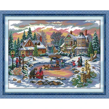 

Everlasting Love Christmas Treasure Time Chinese Ecological Cotton Cross Stitch 11CT And 14CT Printed Decorations For Home Gift