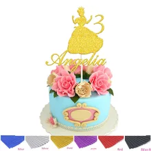 1 шт. персонализированные Девушка с короной день рождения торт Топпер пользовательское имя возраст торт Toppers день рождения DIY поставляет украшения