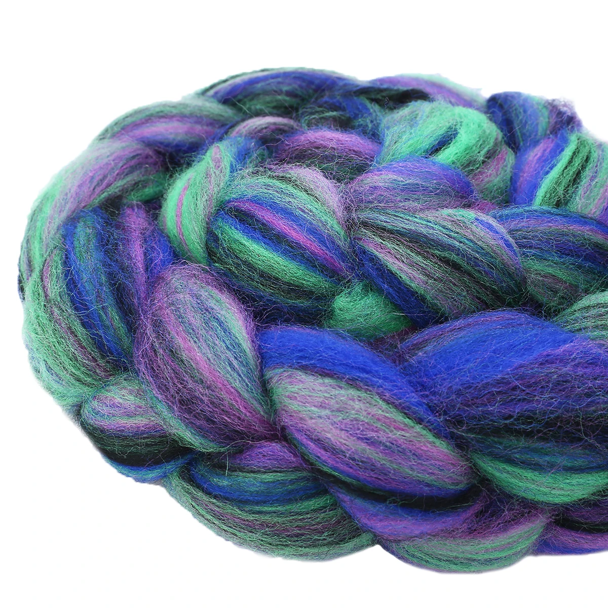 114g Multi-color Merino Wool Mulberry Silk Blend Combed Top Wool Roving for Needle Felted Wool Knitted Blanket 4 oz