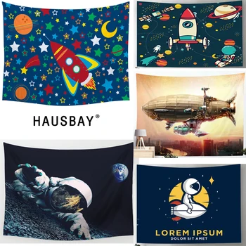 

Future Technology exploration Cartoon Pattern Tapestry Beach Towel Yoga Mat Wall Hanging Out Space Modern Home Decor Craft TS014