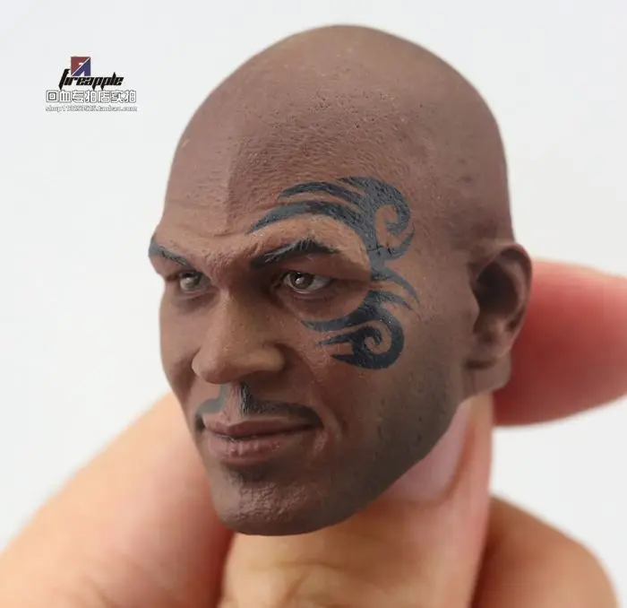 

1/6 Scale fighting Champion Mike Tyson Head Carved Model with Tattoo Head Carving for muscule body