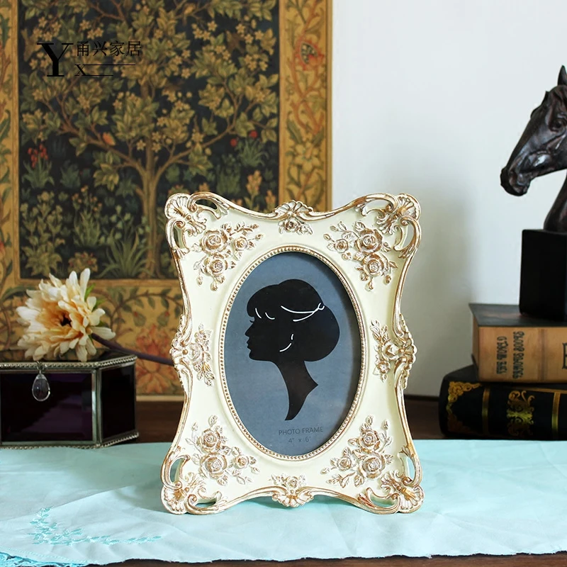 

Carved European-style resin photo frame decoration creative stage American style pastoral home decor photo frame