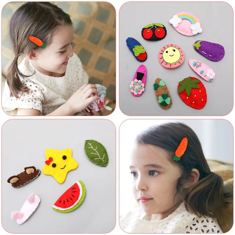 

2019 Springboard Clip Card Hair Accessories for Women Korean Children's Cute Cartoon Handmade Small Animal Hair Clips for Girls